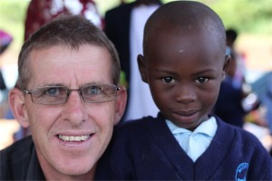 Pete and a mate at the school opening at Kituso