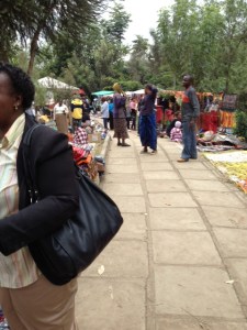 There are both locals and tourists at the market