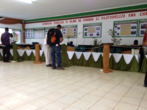 Some sites were tents, or like this one, inside a building.