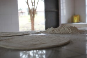 Chapati before it is cooked.