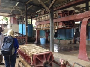 Machinery used to squish out the water.