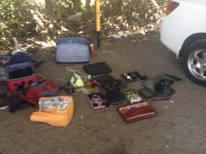 This is how the police put out the few belongings they recovered. Notice all the Mac products were missing...