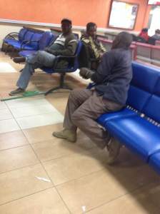 Part of the waiting room at A&E.