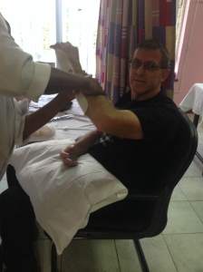 The next day we returned to get a better cast on.